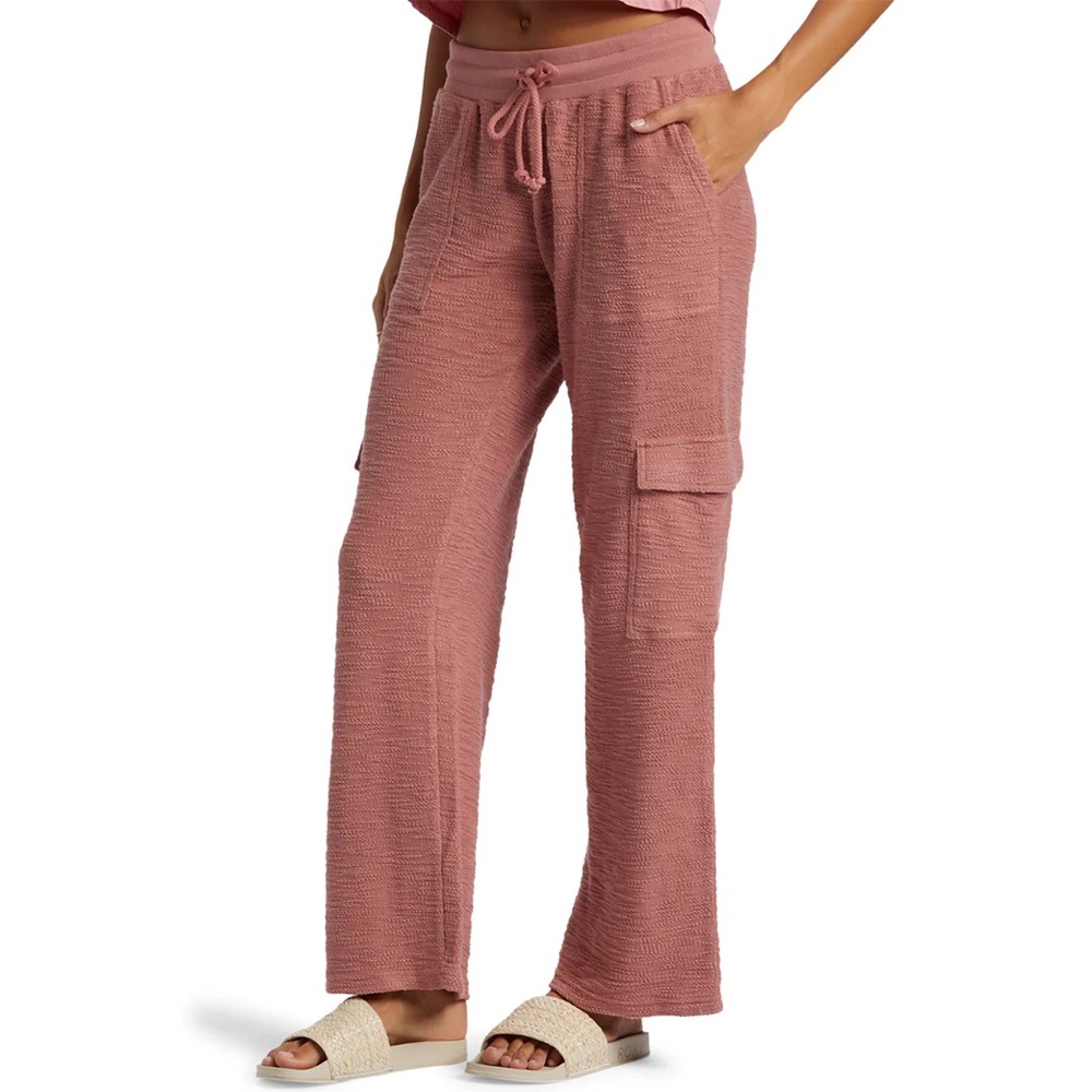 Roxy Off the Hook Cotton Blend Terry Cargo Pants Rose Medium 8-10 NWT HOST PICK